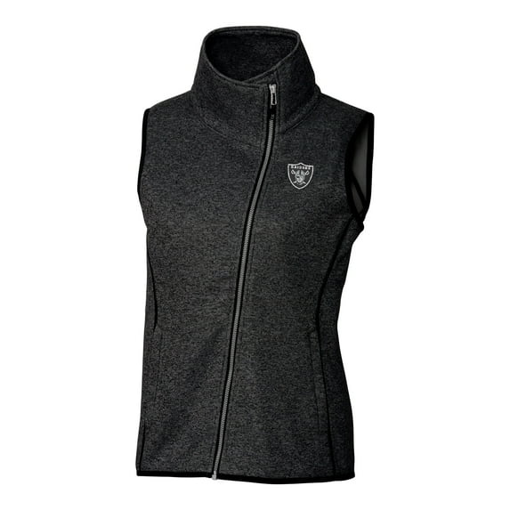 Women's Cutter & Buck Black Las Vegas Raiders Mainsail Full-Zip Vest