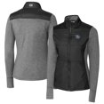 thumbnail image 1 of Women's Cutter & Buck  Black Lehigh Valley IronPigs Stealth DryTec Hybrid Quilted Full-Zip Windbreaker Jacket, 1 of 3