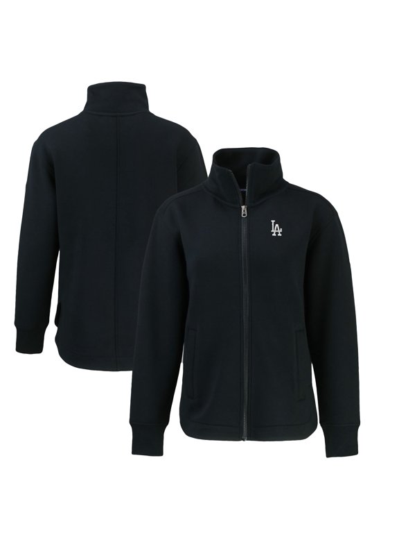 Women's Cutter & Buck Black Los Angeles Dodgers Roam Eco Recycled Full-Zip Jacket