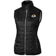 thumbnail image 1 of Women's Cutter & Buck Black Los Angeles Rams Rainier PrimaLoft Eco Full-Zip Vest, 1 of 1