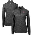 thumbnail image 1 of Women's Cutter & Buck Black Louisiana Ragin' Cajuns Traverse Camo Quarter-Zip Pullover Top, 1 of 3