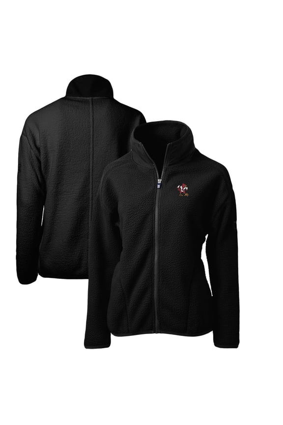 Women's Cutter & Buck Black Louisville Cardinals Cascade Eco Sherpa Full-Zip Fleece Jacket