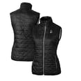thumbnail image 1 of Women's Cutter & Buck Black Michigan State Spartans Vault Rainier PrimaLoft Eco Full-Zip Puffer Vest, 1 of 3
