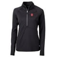 thumbnail image 1 of Women's Cutter & Buck Black NC State Wolfpack Adapt Eco Knit Half-Zip Pullover Jacket, 1 of 1