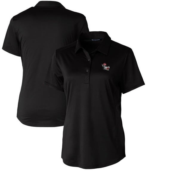 Women's Cutter & Buck Black NC State Wolfpack Vault Prospect Textured Stretch Polo