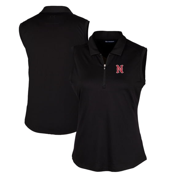 Women's Cutter & Buck Black Nashville Sounds Forge DryTec Stretch Sleeveless Polo
