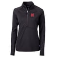 thumbnail image 1 of Women's Cutter & Buck Black Nebraska Huskers Adapt Eco Knit Half-Zip Pullover Jacket, 1 of 1