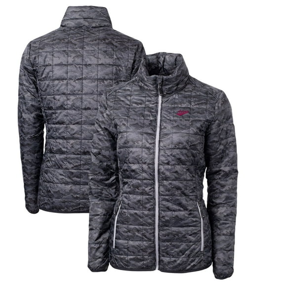 Women's Cutter & Buck Black New Mexico State Aggies Camouflage Vault Rainier PrimaLoft Eco Insulated Full-Zip Puffer