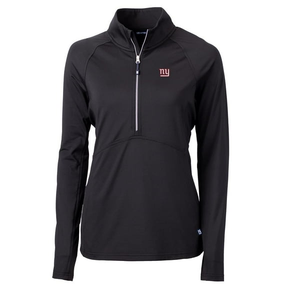 Women's Cutter & Buck Black New York Giants Adapt Eco Knit Half-Zip Pullover Jacket