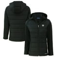 thumbnail image 1 of Women's Cutter & Buck Black New York Giants Evoke Hybrid Eco Softshell Recycled Full-Zip Hoodie Jacket, 1 of 3