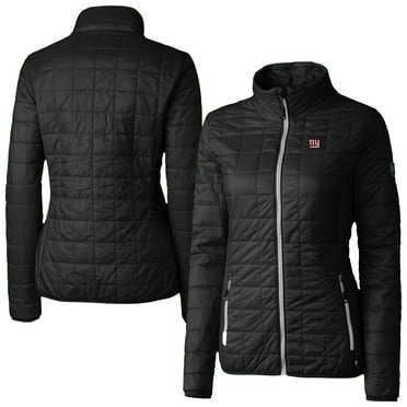 Women's Cutter & Buck Black New York Giants Rainier PrimaLoft Eco Insulated Full-Zip Puffer Jacket
