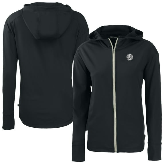 Women's Cutter & Buck Black New York Yankees Daybreak Eco Recycled Full-Zip Hoodie
