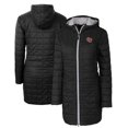 thumbnail image 1 of Women's Cutter & Buck  Black Oklahoma Sooners Vault Rainier Primaloft Eco Insulated Hooded Long Coat, 1 of 3