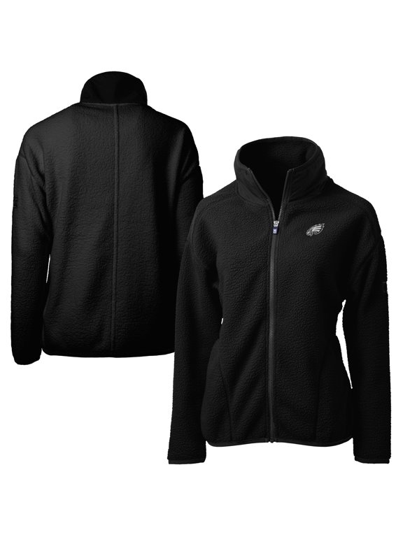 Women's Cutter & Buck Black Philadelphia Eagles Cascade Eco Sherpa Fleece Full-Zip Jacket