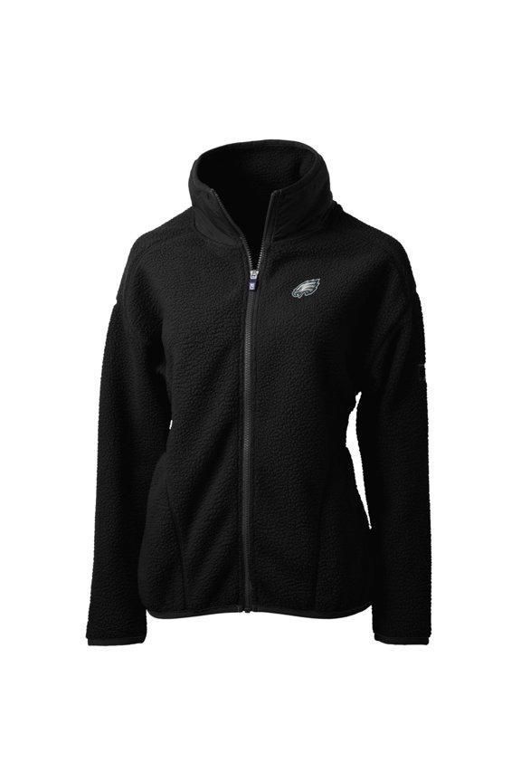 Women's Cutter & Buck Black Philadelphia Eagles Cascade Eco Sherpa Fleece Full-Zip Jacket