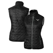 Women's Cutter & Buck  Black Philadelphia Eagles Gridiron Classics Logo Rainier PrimaLoft Eco Insulated Full-Zip Puffer