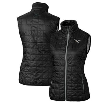 Women's Cutter & Buck  Black Philadelphia Eagles Gridiron Classics Logo Rainier PrimaLoft Eco Insulated Full-Zip Puffer