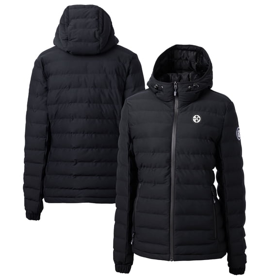 Women's Cutter & Buck Black Pittsburgh Steelers Mission Ridge Repreve- Eco Insulated Full-Zip Hoodie Puffer Jacket