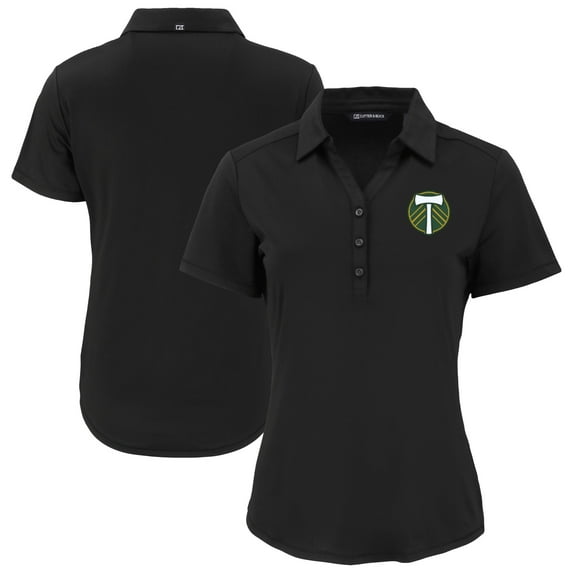 Women's Cutter & Buck Black Portland Timbers Forge Eco Stretch Recycled Polo
