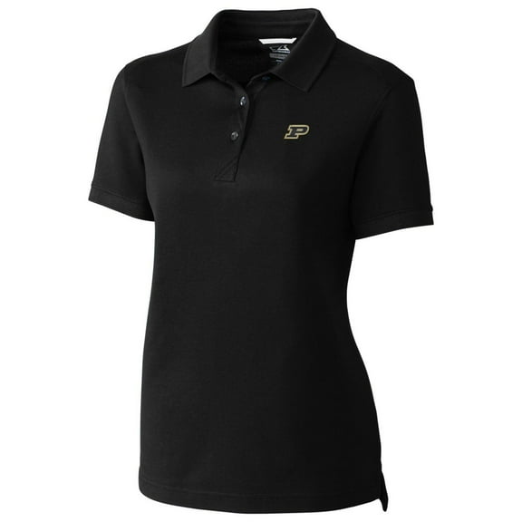 Women's Cutter & Buck Black Purdue Boilermakers Advantage Polo