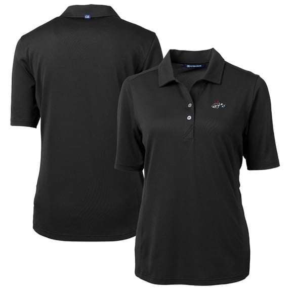 Women's Cutter & Buck Black Rocket City Trash Pandas Virtue DryTec Eco Pique Recycled Polo