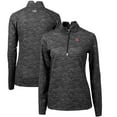 thumbnail image 1 of Women's Cutter & Buck Black Rutgers Scarlet Knights Traverse Camo Quarter-Zip Pullover Top, 1 of 3