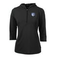thumbnail image 1 of Women's Cutter & Buck Black Saint Louis Billikens Virtue Eco Pique Half-Zip 3/4 Sleeve Pullover Hoodie, 1 of 1