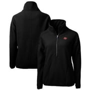Women's Cutter & Buck Black San Francisco 49ers Throwback Logo Cascade Eco Sherpa Fleece Half-Zip Pullover Jacket