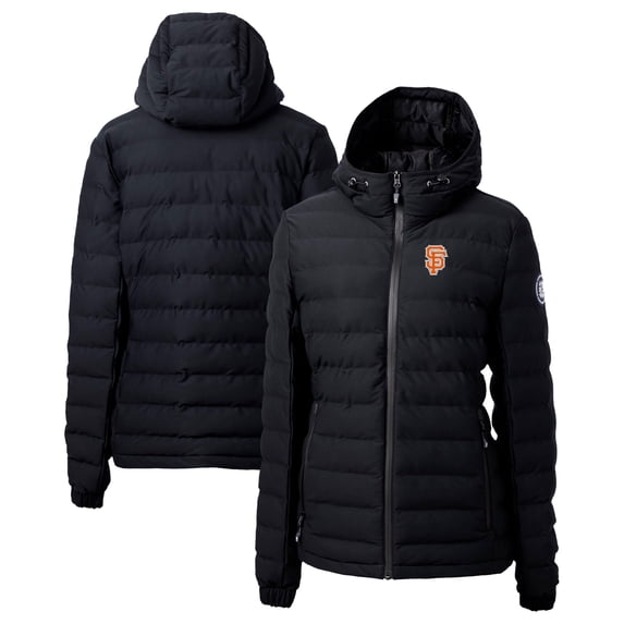 Women's Cutter & Buck Black San Francisco Giants City Connect Mission Ridge Repreve Eco Insulated Full-Zip Puffer