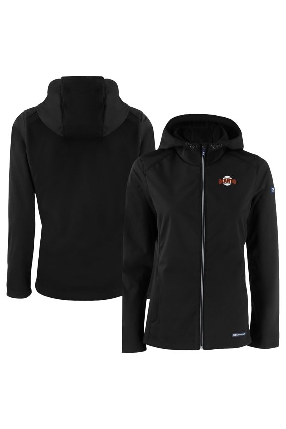 Women's Cutter & Buck Black San Francisco Giants Evoke Eco Softshell Recycled Full-Zip Jacket