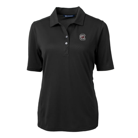 Women's Cutter & Buck Black South Carolina Gamecocks Virtue Eco Pique Recycled Polo