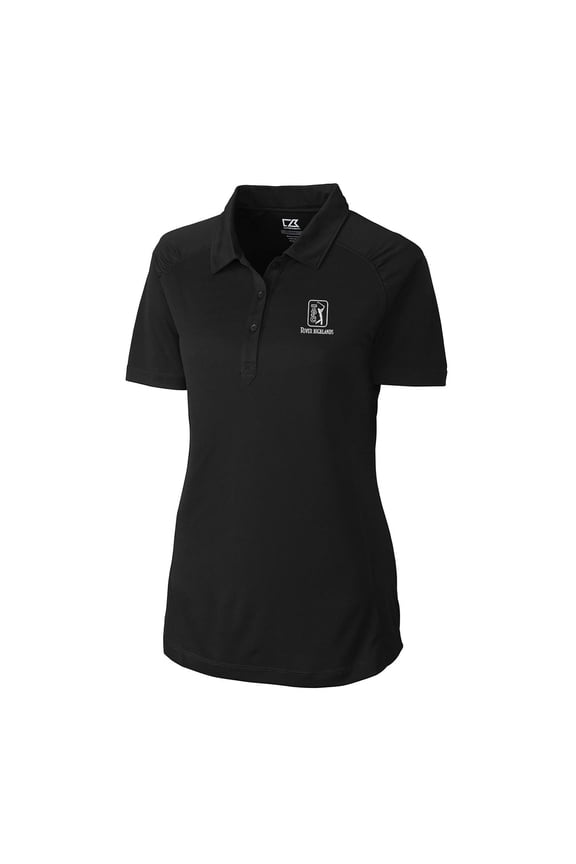 Women's Cutter & Buck Black TPC River Highlands DryTec Northgate Polo