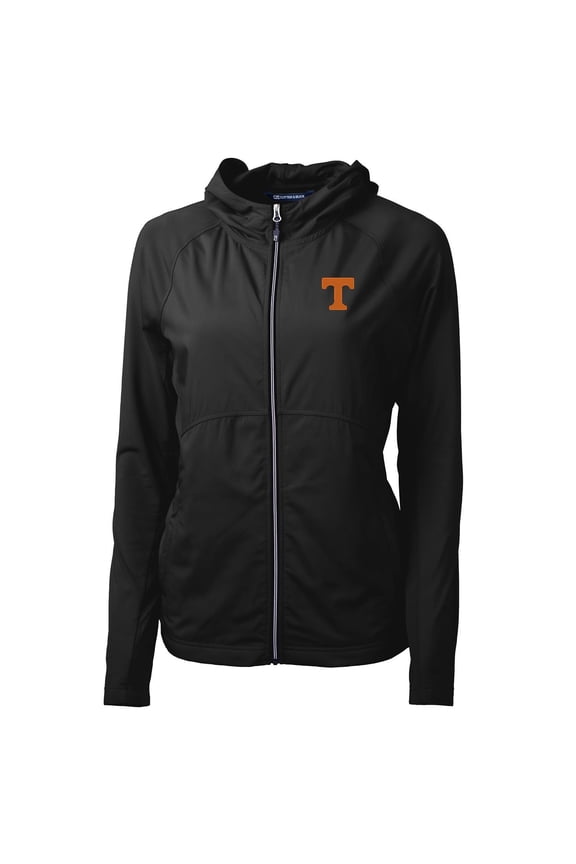 Women's Cutter & Buck Black Tennessee Volunteers Adapt Eco Knit Full-Zip Jacket