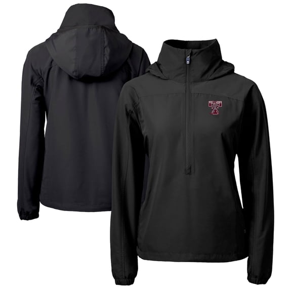 Women's Cutter & Buck Black Texas A&M Aggies Vault Charter Eco Recycled Half-Zip Anorak Jacket