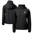 thumbnail image 1 of Women's Cutter & Buck  Black Texas Longhorns Vault Charter Eco Recycled Half-Zip Anorak Jacket, 1 of 3