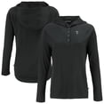 thumbnail image 1 of Women's Cutter & Buck Black Texas Rangers Coastline Epic Comfort Eco Recycled Raglan Long Sleeve Hoodie T-Shirt, 1 of 3