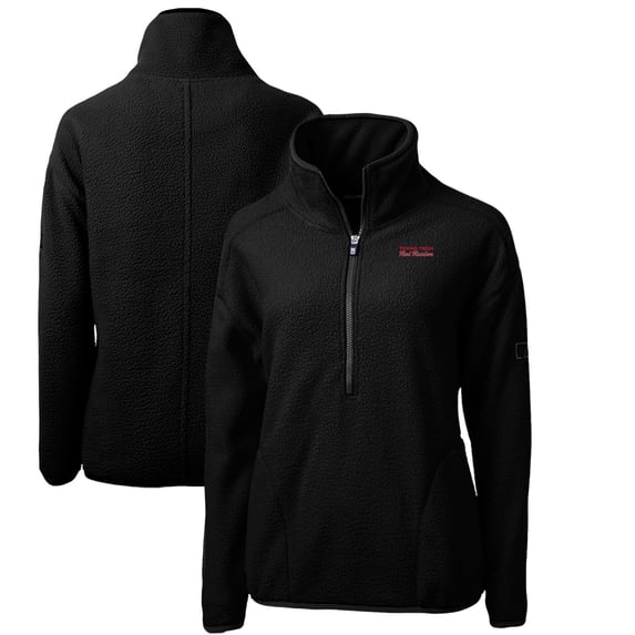 Women's Cutter & Buck Black Texas Tech Red Raiders Cascade Eco Sherpa Fleece Half-Zip Pullover Jacket