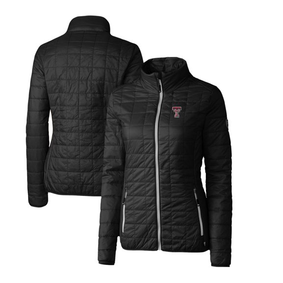 Women's Cutter & Buck Black Texas Tech Red Raiders Rainier Eco Insulated Puffer Full-Zip Jacket