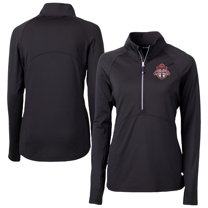 Women's Cutter & Buck Black Toronto FC Adapt Eco Knit Stretch Recycled Half-Zip Top