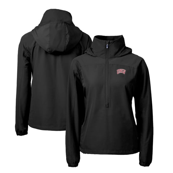 Women's Cutter & Buck Black UNLV Rebels Charter Eco Recycled Half-Zip Anorak Jacket