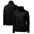 thumbnail image 1 of Women's Cutter & Buck  Black Washington Commanders Helmet Logo Cascade Eco Sherpa Fleece Half-Zip Pullover Jacket, 1 of 3