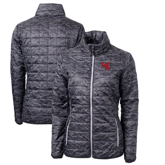 Women's Cutter & Buck Black Western Kentucky Hilltoppers Camouflage Vault Rainier PrimaLoft Eco Insulated Full-Zip