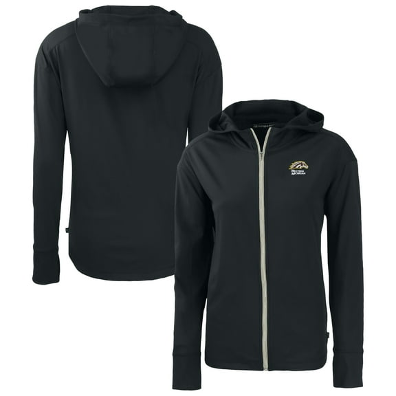 Women's Cutter & Buck Black Western Michigan Broncos Daybreak Eco Recycled Full-Zip Hoodie