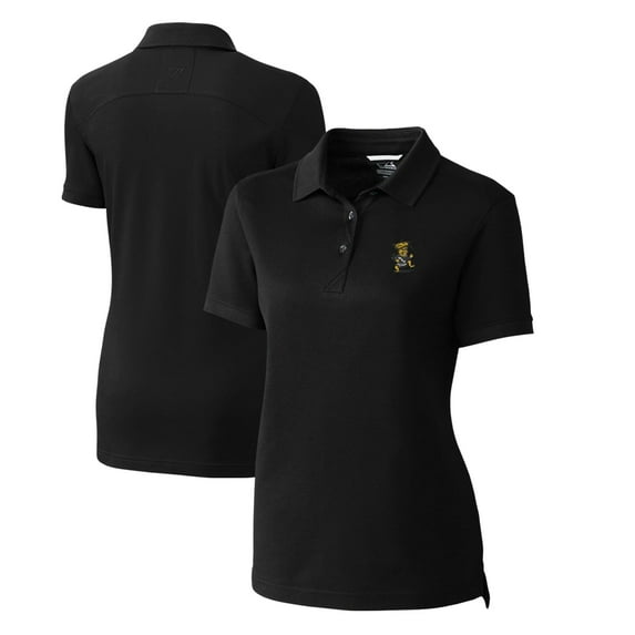 Women's Cutter & Buck Black Wichita State Shockers Advantage Tri-Blend Pique Polo