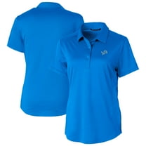 Women's Cutter & Buck Blue Detroit Lions Prospect Eco Textured Stretch Recycled Polo