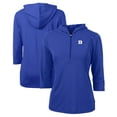 thumbnail image 1 of Women's Cutter & Buck  Blue Duke Blue Devils Virtue Eco Pique Recycled Half-Zip 3/4-Sleeve Hoodie, 1 of 3