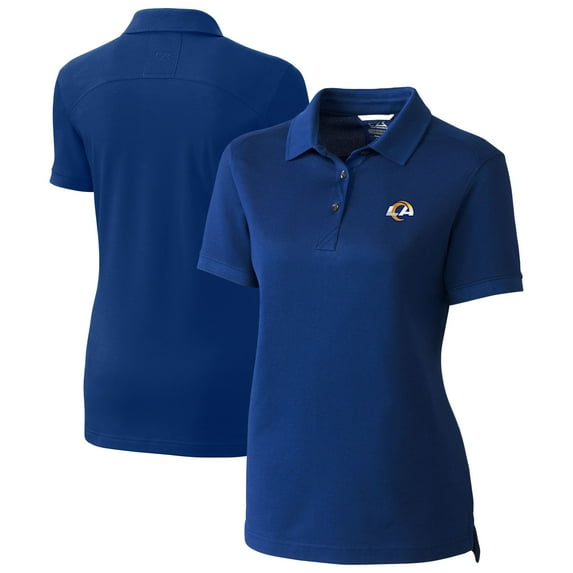 Women's Cutter & Buck Blue Los Angeles Rams DryTec Advantage Tri-Blend Pique Polo