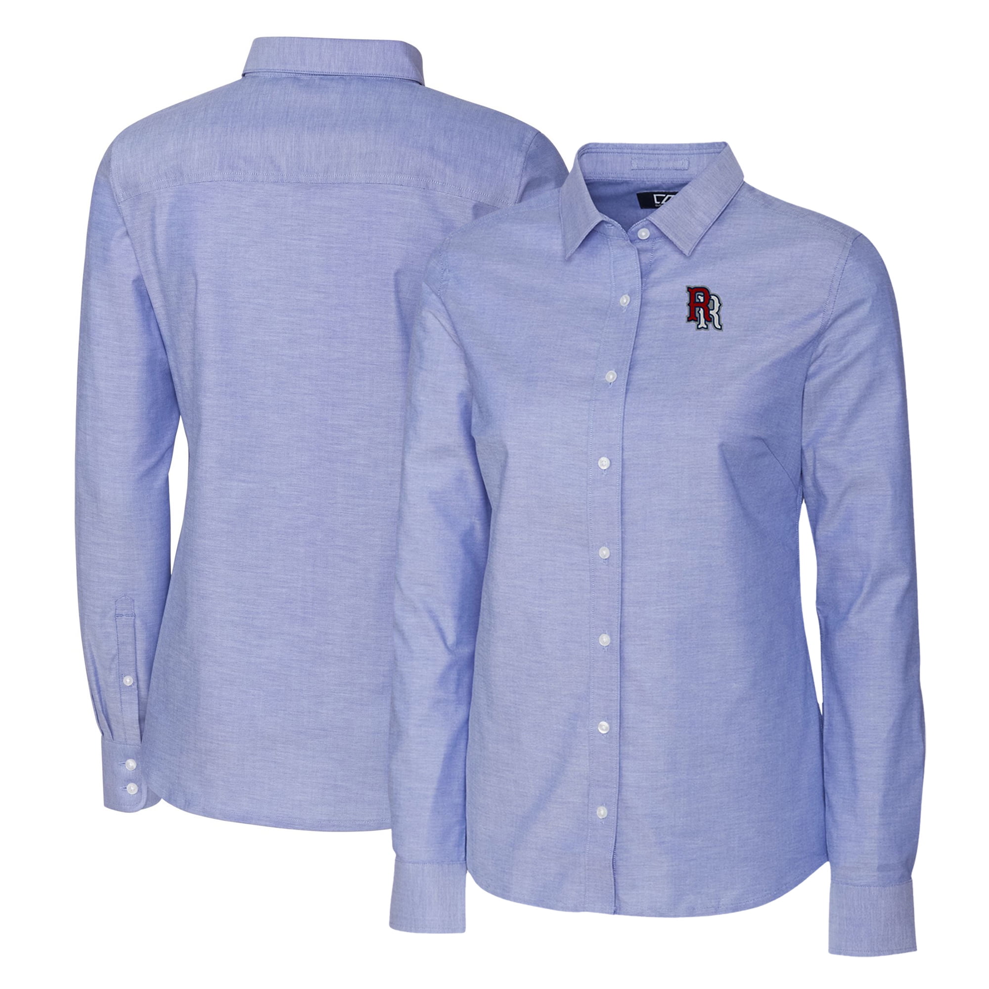 Women's Cutter & Buck Blue Round Rock Express Stretch Oxford Long Sleeve  Tri-Blend Button-Up Dress Shirt - Walmart.com