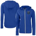 thumbnail image 1 of Women's-Cutter & Buck  Blue San Jose Earthquakes Daybreak Eco Recycled Full-Zip Hoodie, 1 of 3
