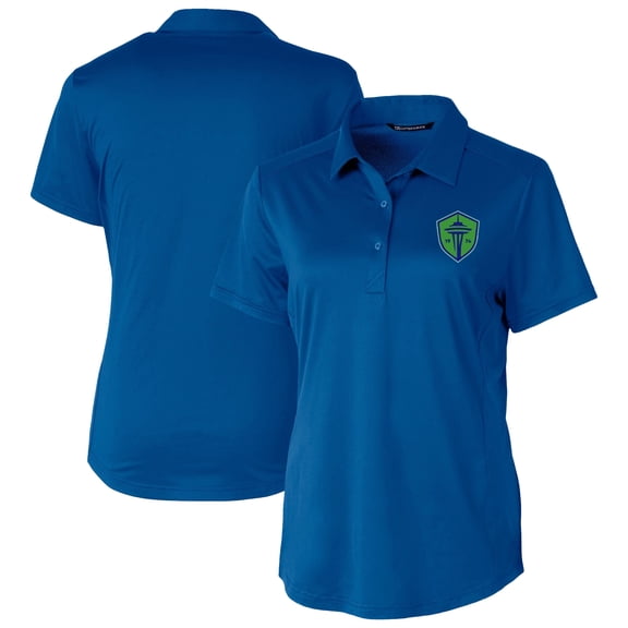 Women's-Cutter & Buck Blue Seattle Sounders FC Prospect Eco Textured Stretch Recycled Polo